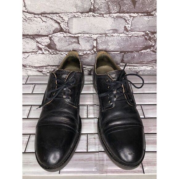 Fly London Black Leather Cap Toe Comfort Lace Up Oxfords Shoes Men Sz 43EU/10M - Picture 2 of 16